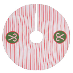 Peppermint/candy cane Christmas Brushed Polyester Tree Skirt