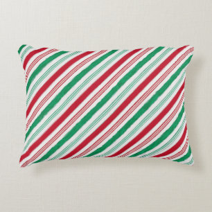 Peppermint Candy Cane Stripe Pillow