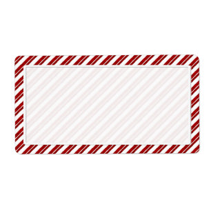 Peppermint Candy Cane Stripe Shipping Labels