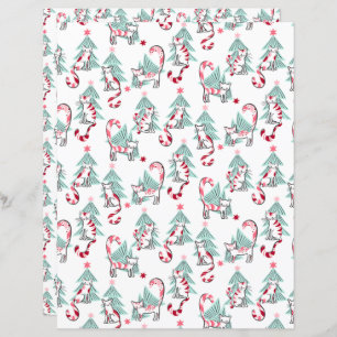 Peppermint Candy Cats Scrapbook Paper