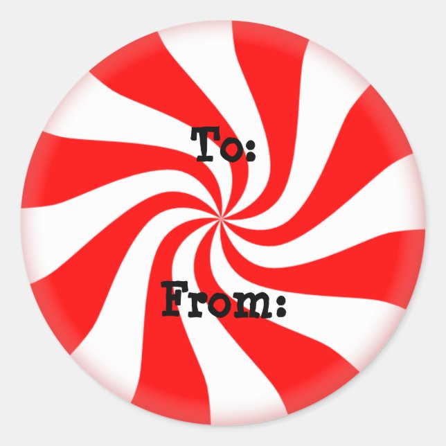 Peppermint Candy Christmas Gift Tags (Front)