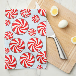 Peppermint Candy Christmas Tea Towel