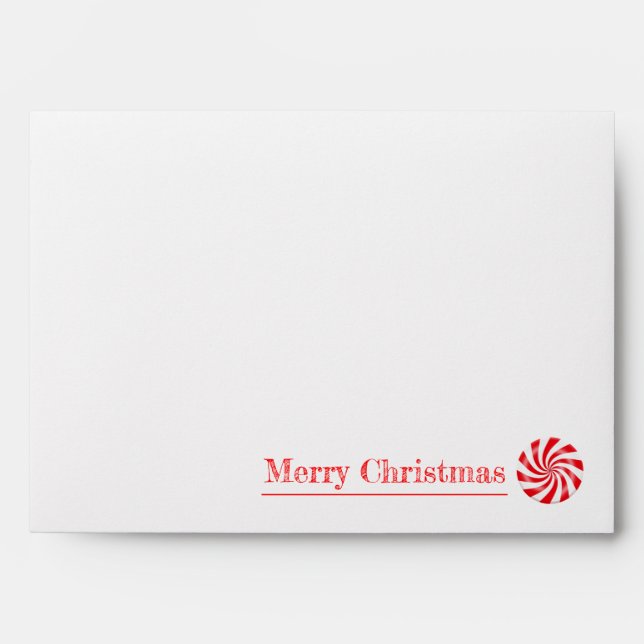 Peppermint Candy Design Merry Christmas Envelope (Front)