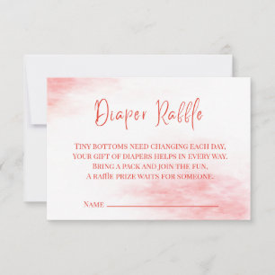 Peppermint Candy Diaper Raffle Card   Red Watercol