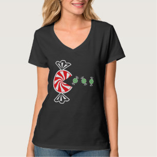 Peppermint Candy Eating Candies Christmas Holiday T-Shirt