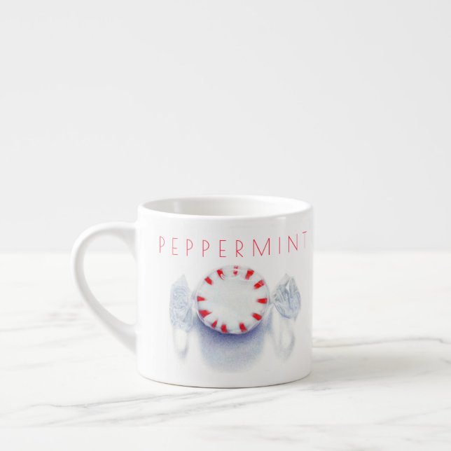 PEPPERMINT CANDY Espresso Cup + Text (Left)