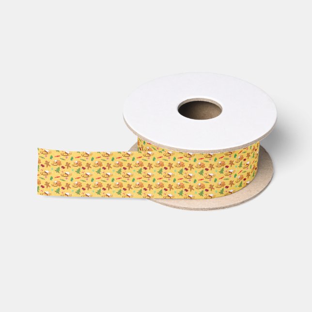 Peppermint Candy,Gingerbread Man and cake Satin Ribbon (Spool)