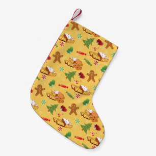 Peppermint Candy,Gingerbread Man and cake Small Christmas Stocking