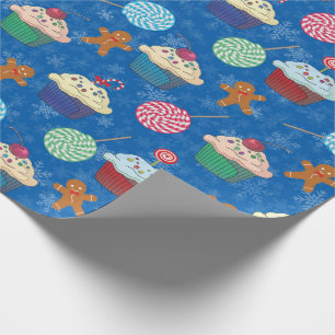 Peppermint Candy ,Gingerbread Man and cup cake Wrapping Paper