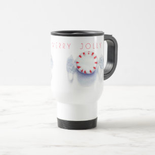 PEPPERMINT CANDY "HAPPY MERRY JOLLY" Travel Mug