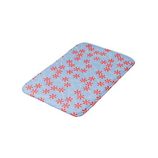 Peppermint Candy Mints Christmas Bath Mat (Angled)