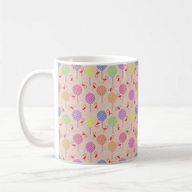 Peppermint Candy Mints Christmas,candy canes Coffee Mug (Left)