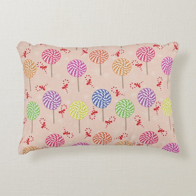 Peppermint Candy Mints Christmas,candy canes Decorative Cushion (Front)