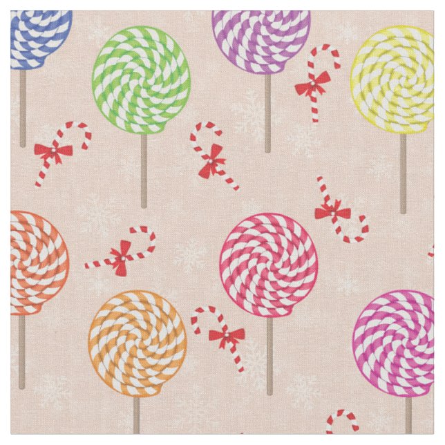 Peppermint Candy Mints Christmas,candy canes Fabric (Close Up)