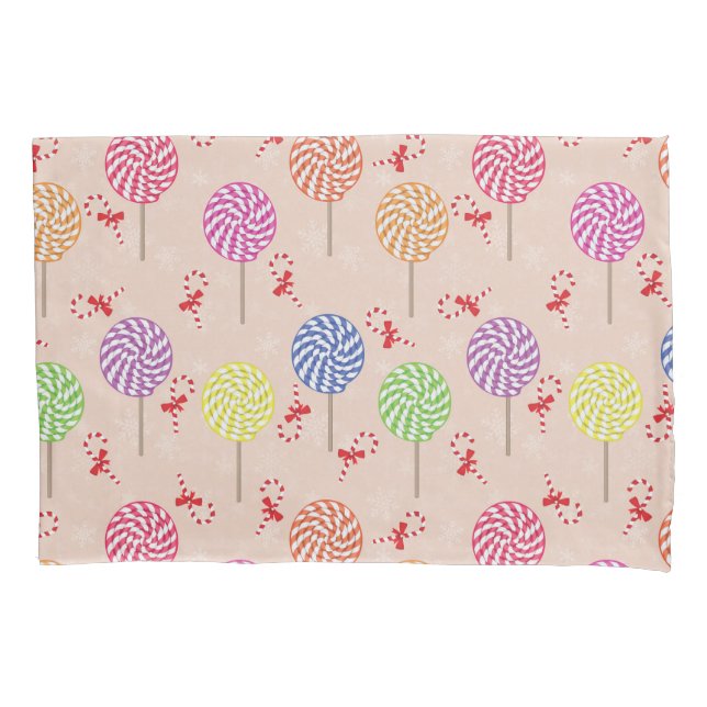 Peppermint Candy Mints Christmas,candy canes Pillowcase (Front)