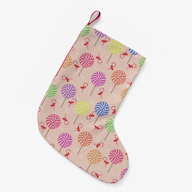 Peppermint Candy Mints Christmas,candy canes Small Christmas Stocking (Front (Hanging))