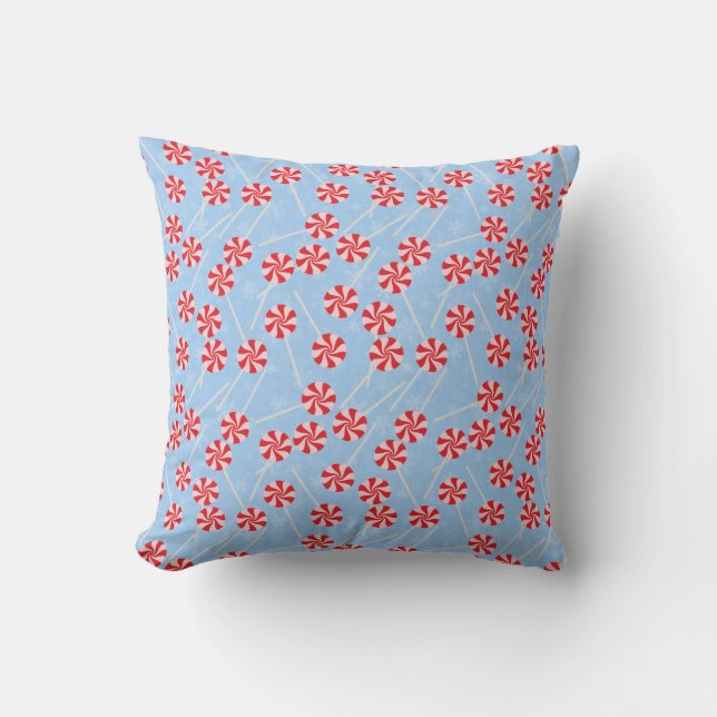 Peppermint Candy Mints Christmas Cushion (Front)