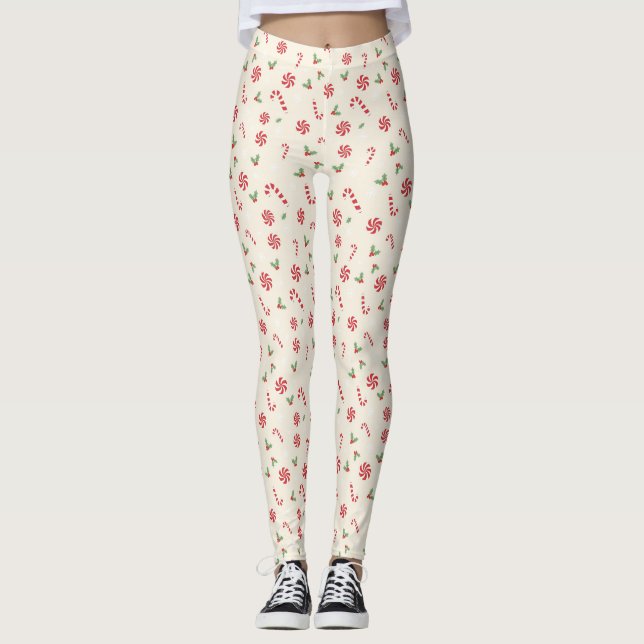 Peppermint Candy Pajama Pants - Cream PJs (Front)