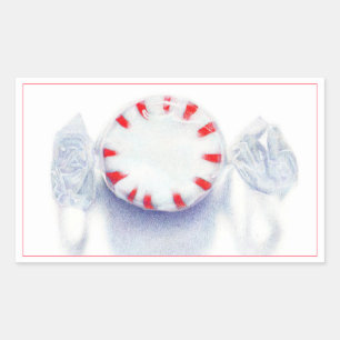PEPPERMINT CANDY Rectangle Stickers 