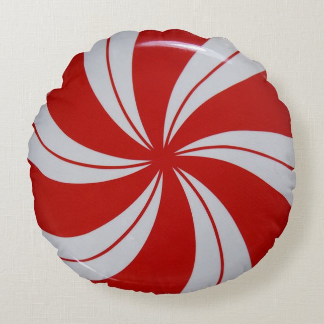 Peppermint Candy Round Cushion (Front)