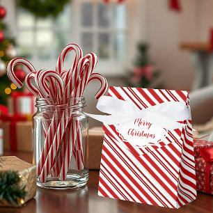 Peppermint candy stripe personalised   favour box