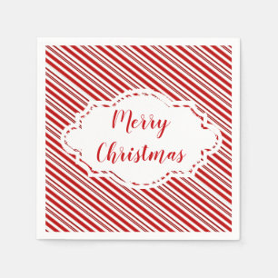 Peppermint candy stripe personalised napkin