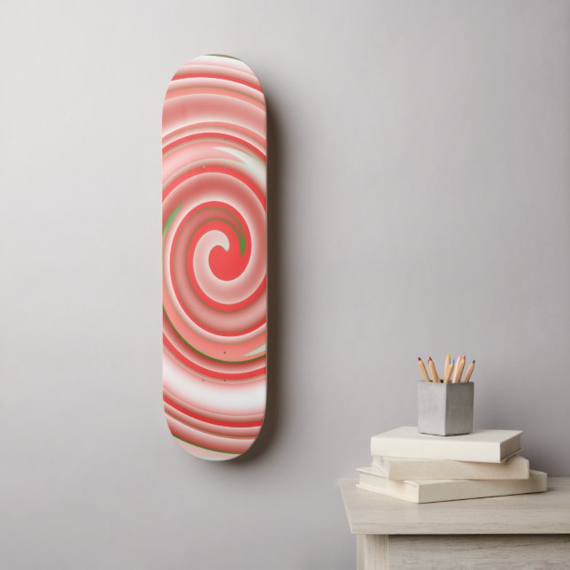 Peppermint Candy Swirl Skateboard (Wall Art)