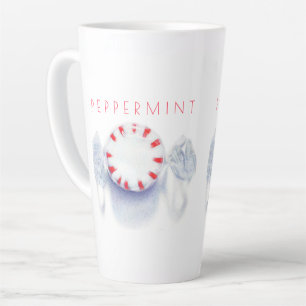 PEPPERMINT CANDY Tall Latte Mug + Text