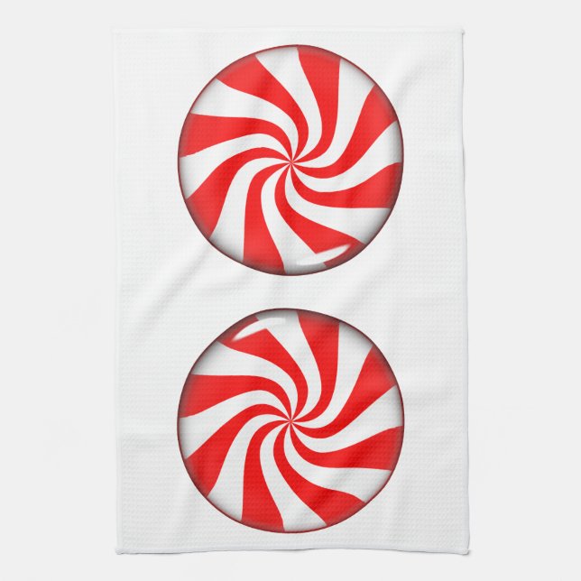 Peppermint Candy Tea Towel (Vertical)
