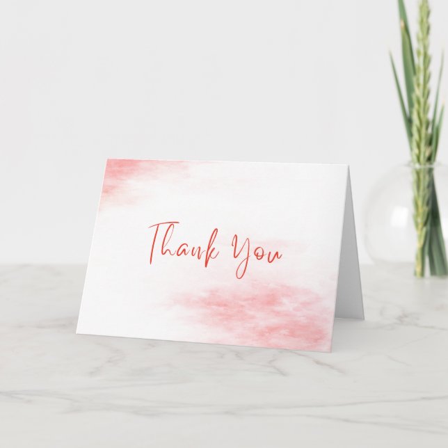 Peppermint Candy Thank You Card | Red Watercolor (Front)