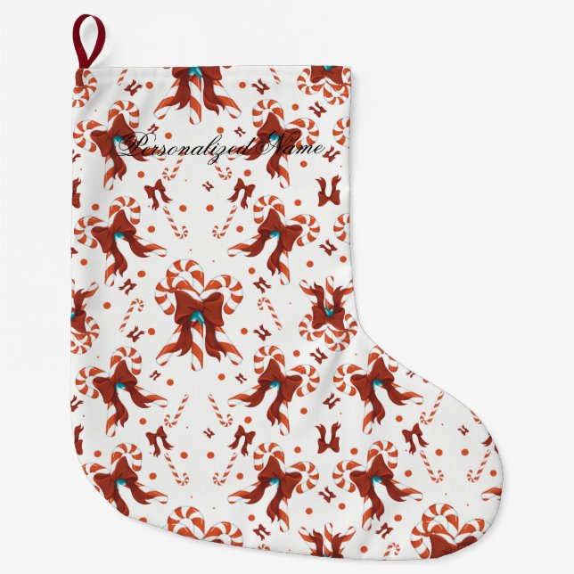 Peppermint Charm Christmas Stocking (Front)