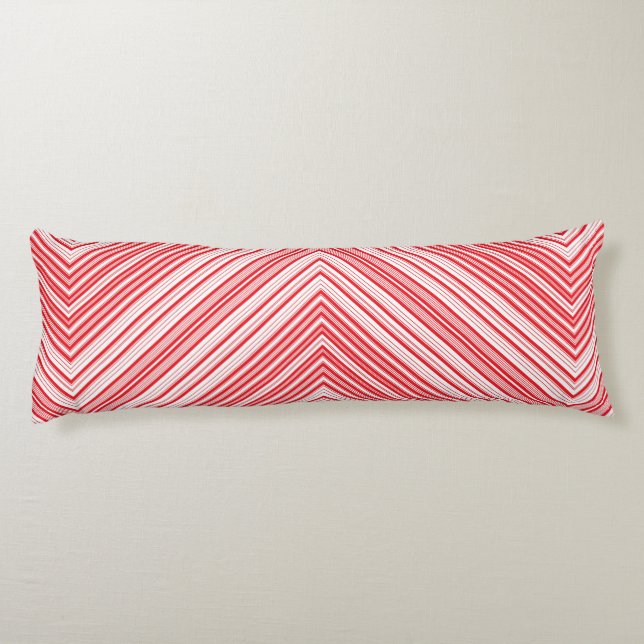 Peppermint Chevron Body Pillow (Back)