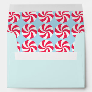 Peppermint Christmas Blue  Envelope
