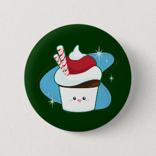 Peppermint Cupcake 6 Cm Round Badge