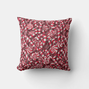 Peppermint Dreams Pattern   Retro Candy Cane  Cushion