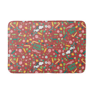 Peppermint Dreams Snoopy Candy Pattern Bath Mat