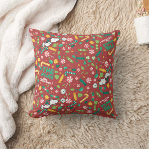 Peppermint Dreams Snoopy Candy Pattern Cushion