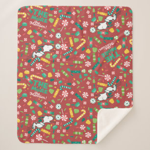 Peppermint Dreams Snoopy Candy Pattern Sherpa Blanket