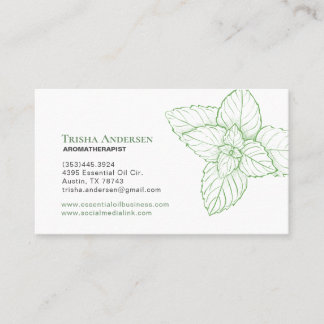 Peppermint Essential Oil Wellness Business Card