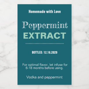 Peppermint Extract Modern Label Sticker VLL1rt
