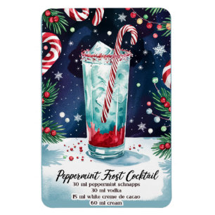 Peppermint Frost Holiday Cocktail Recipe Magnet