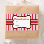 Peppermint Gift Tag Christmas Labels<br><div class="desc">This retro style holiday label features peppermint stripes. Personalise this Christmas label to suit your needs. Use these cute holiday labels on gifts,  presents,  crafts,  packages,  gift bags,  holiday treats,  etc... The design is from original art.</div>