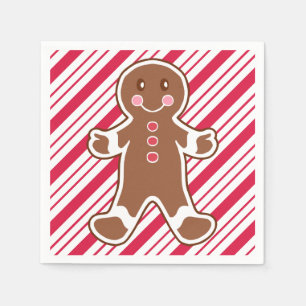 Peppermint Gingerbread Boy Napkins