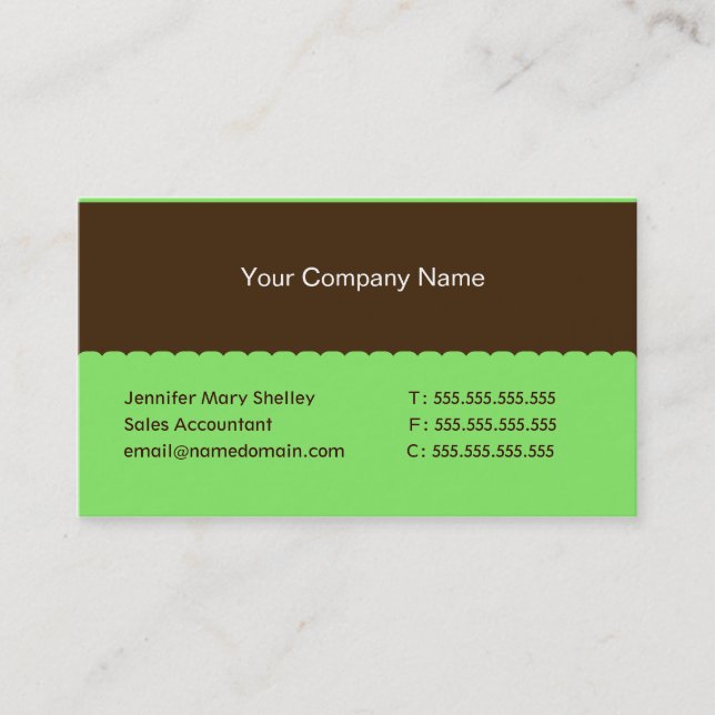 Peppermint Green  Corporate Business Card Template (Front)