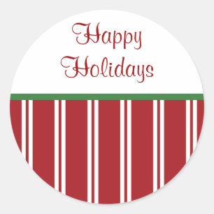 Peppermint Happy Holidays Stickers