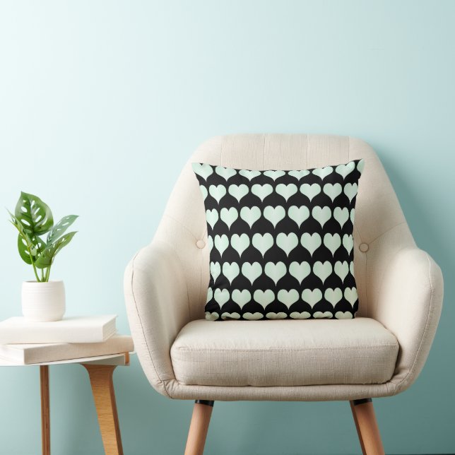 Peppermint Hearts Design Cushion (Chair)