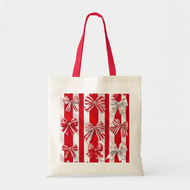 Peppermint Holidays Ceramic Tile Tote Bag (Front)
