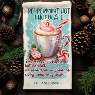 Peppermint Hot Chocolate Christmas Cocktail Recipe Tea Towel