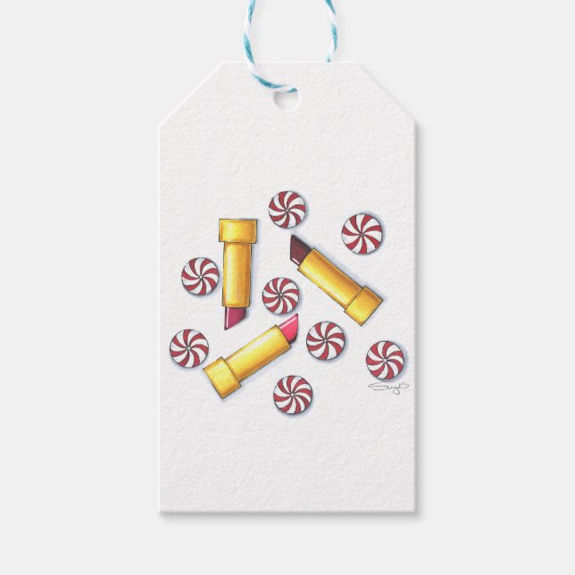 Peppermint Kisses Gift Tags (Front)