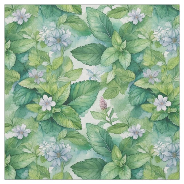 Peppermint Leaves Fabric (Swatch)